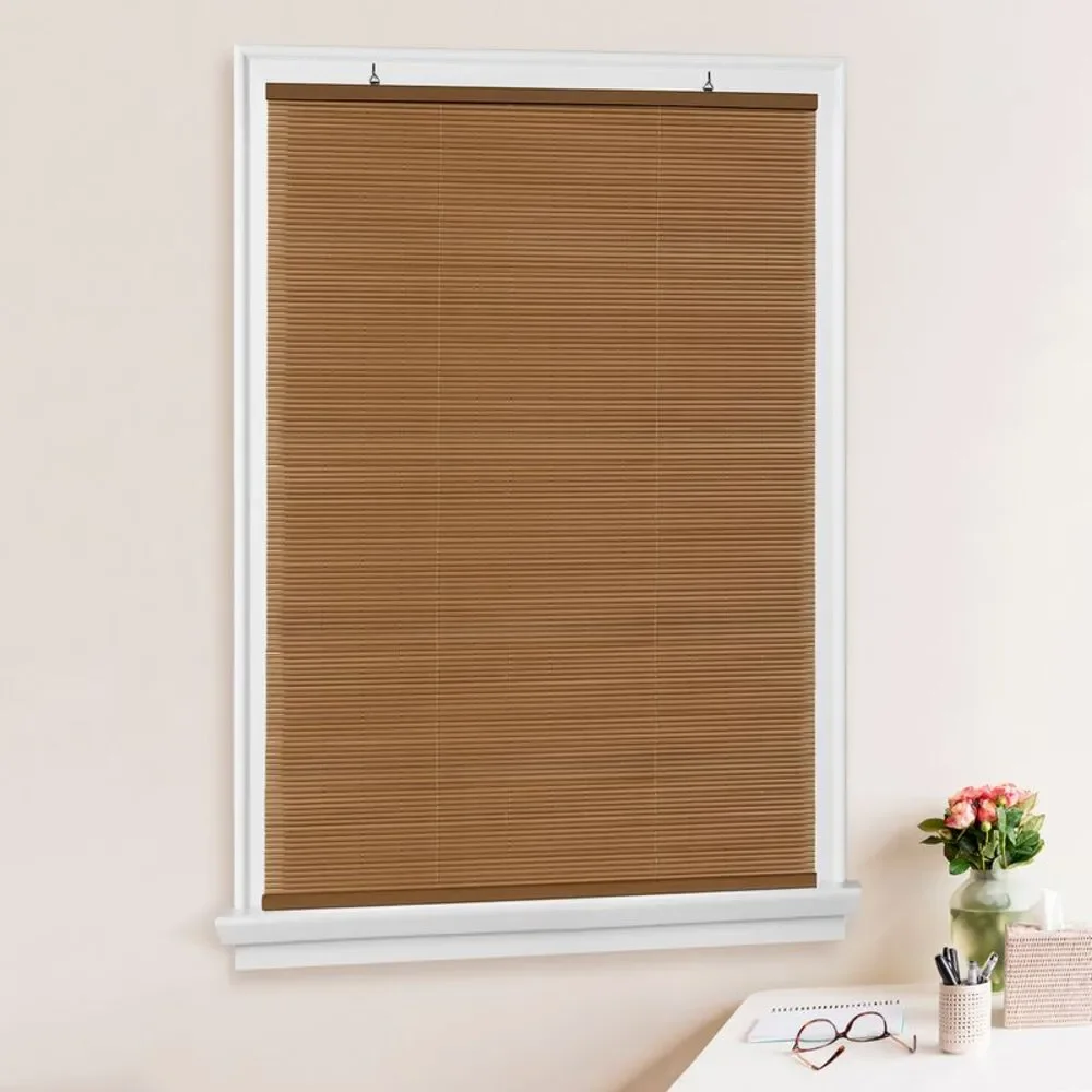 Woodtone Oval Cordless Rollup Light Filtering Window Blinds Shades: 72
